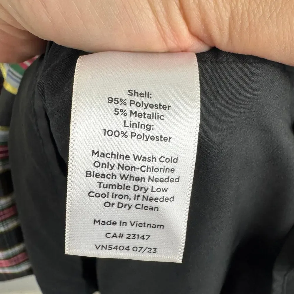 Talbots Metallic Plaid Taffeta Patio Skirt